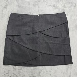 Eight Sixty Skirt Womens XL Black Scalloped Tiered Layered Mini A-Line Back Zip